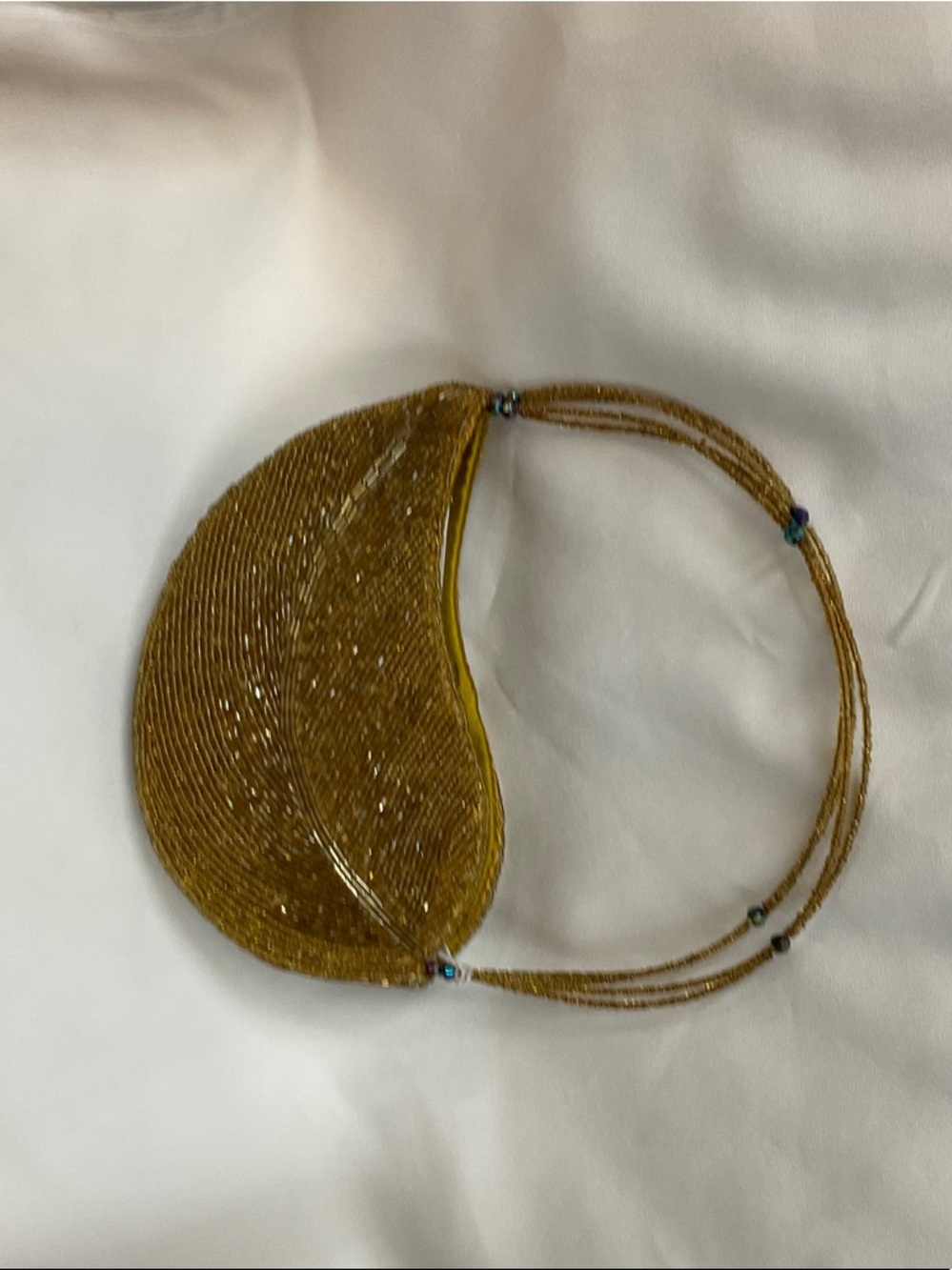 Gold Beaded Leaf Wristlet Clutch